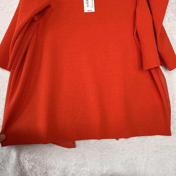NEW Worthington Woman's Knit Blouse Orange Cold Shoulder 3/4 Sleeve Size Medium - Picture 8 of 16